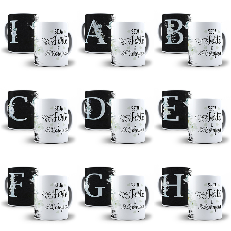 26 Arte para Caneca Alfabeto Aquarela Azul em CorelDraw + Jpg  1