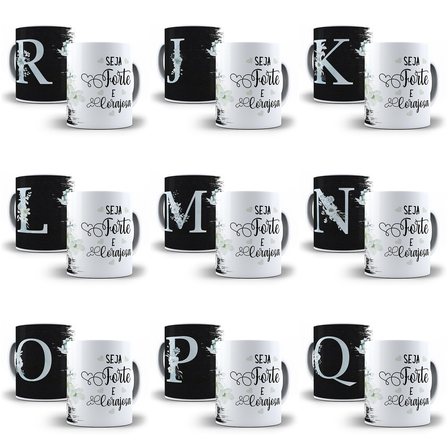 26 Arte para Caneca Alfabeto Aquarela Azul em CorelDraw + Jpg  2