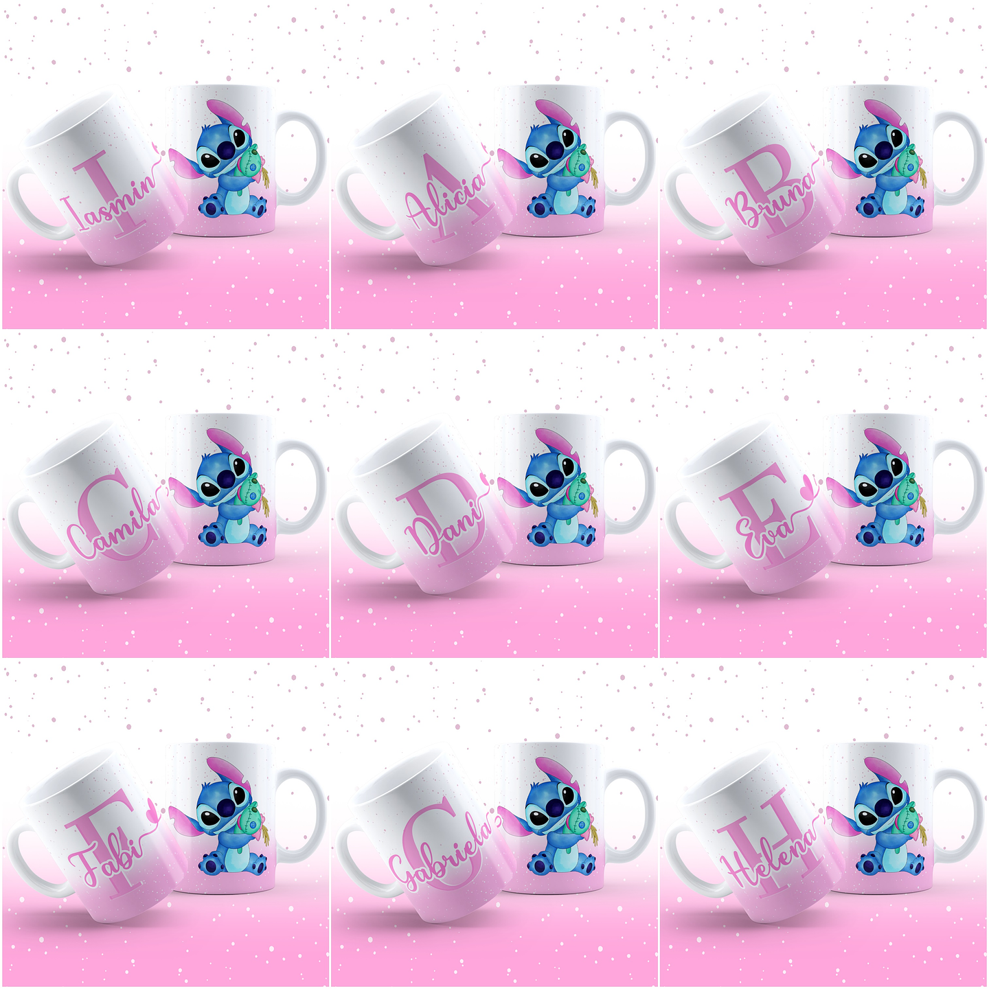 26 Arte para Caneca Alfabeto Feminino Stitch Rosa e Roxo em Jpg 1