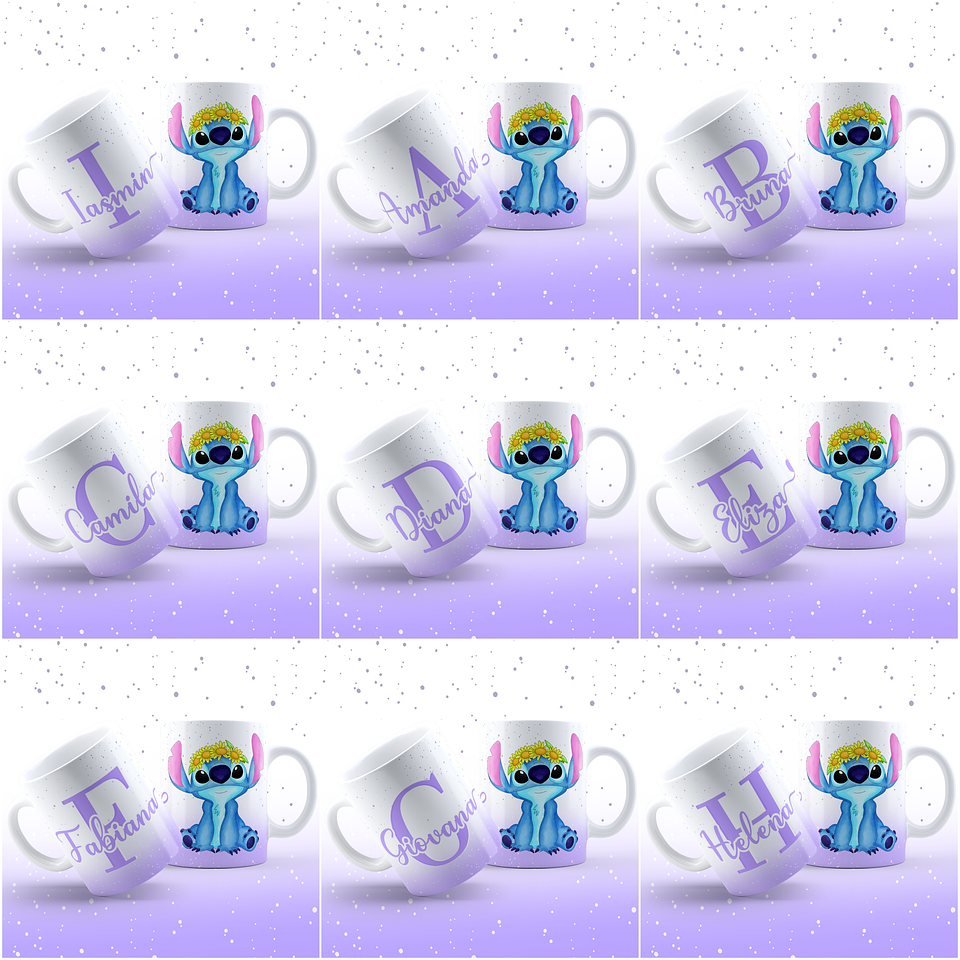 26 Arte para Caneca Alfabeto Feminino Stitch Rosa e Roxo em Jpg 2