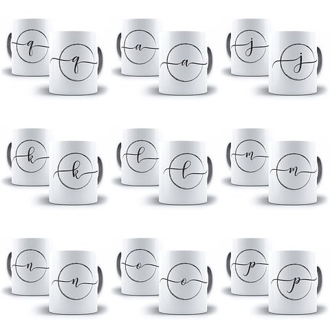 26 Arte para Caneca Alfabeto Ghifo em CorelDraw + Jpg