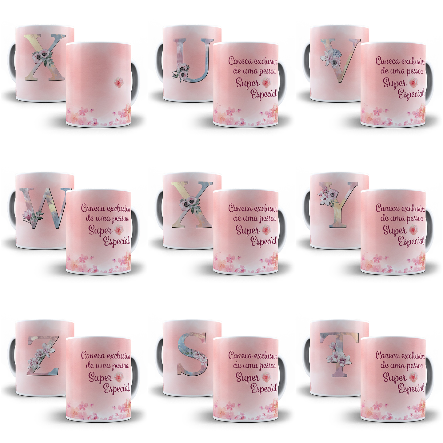 53 Arte para Caneca Alfabeto Rosa em Photoshop + Jpg  3