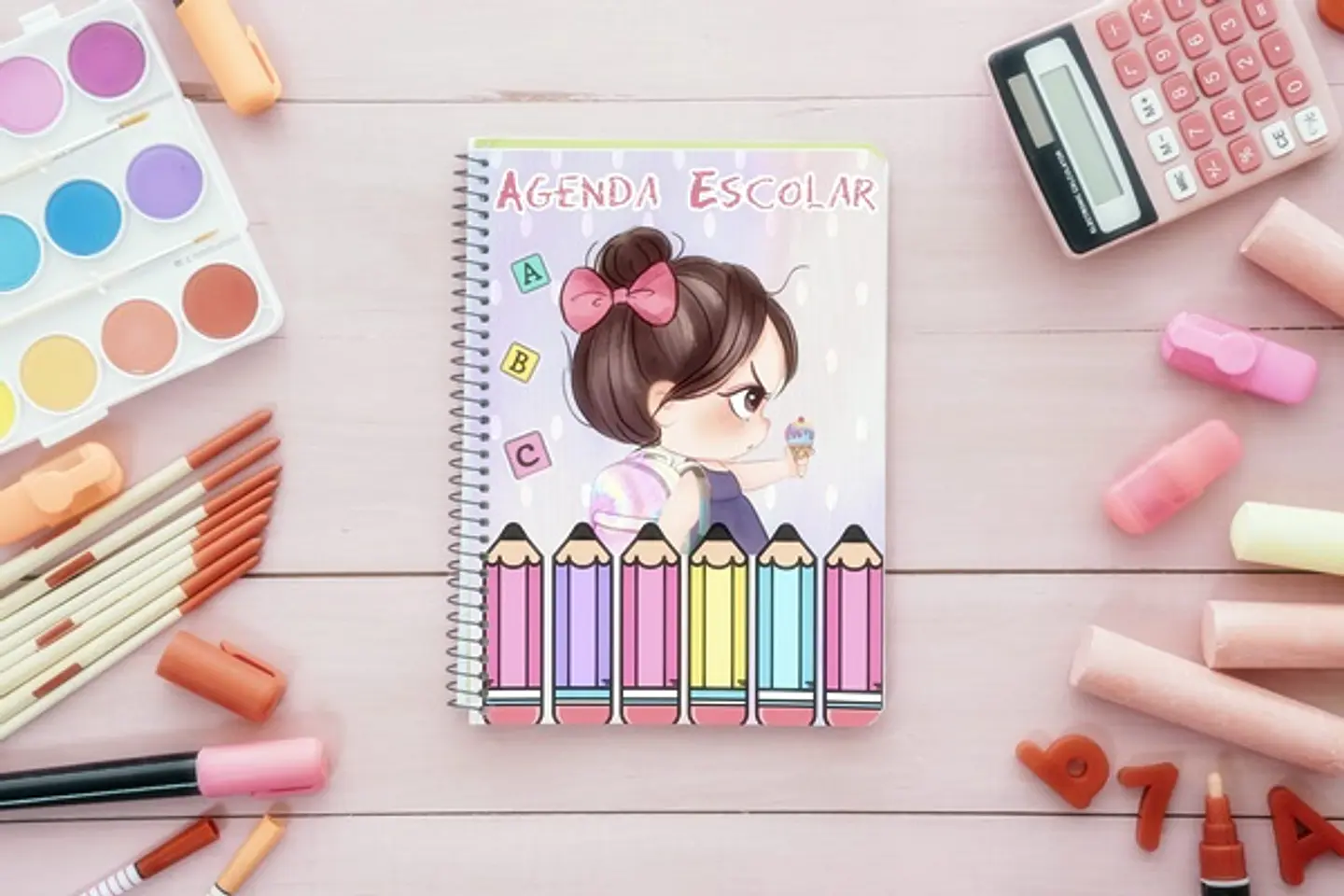 13 Artes para Capa Agendas Voltas as Aulas em CorelDraw 6