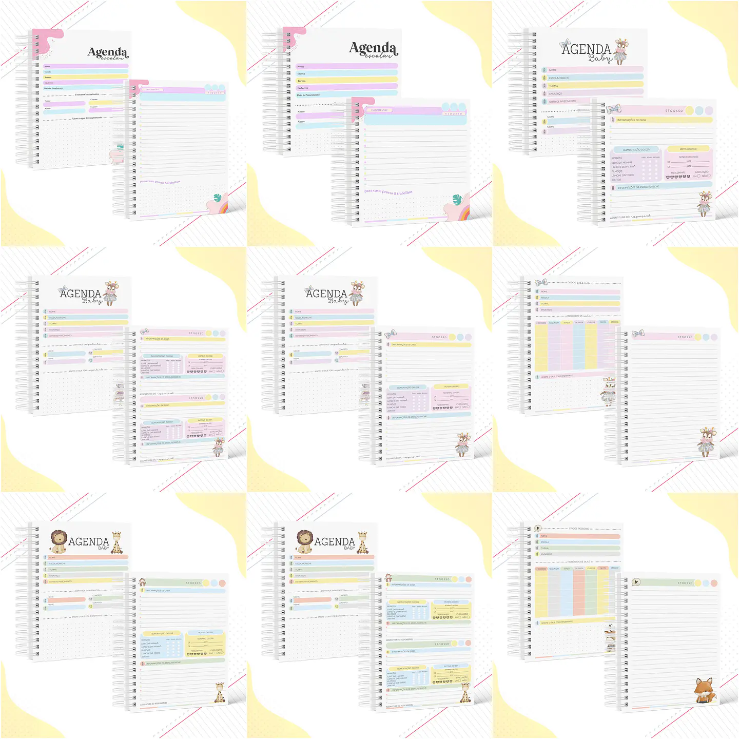 Pacote Agendas Escolares + Etiquetas Volta as Aulas Arquivos em Pdf  3