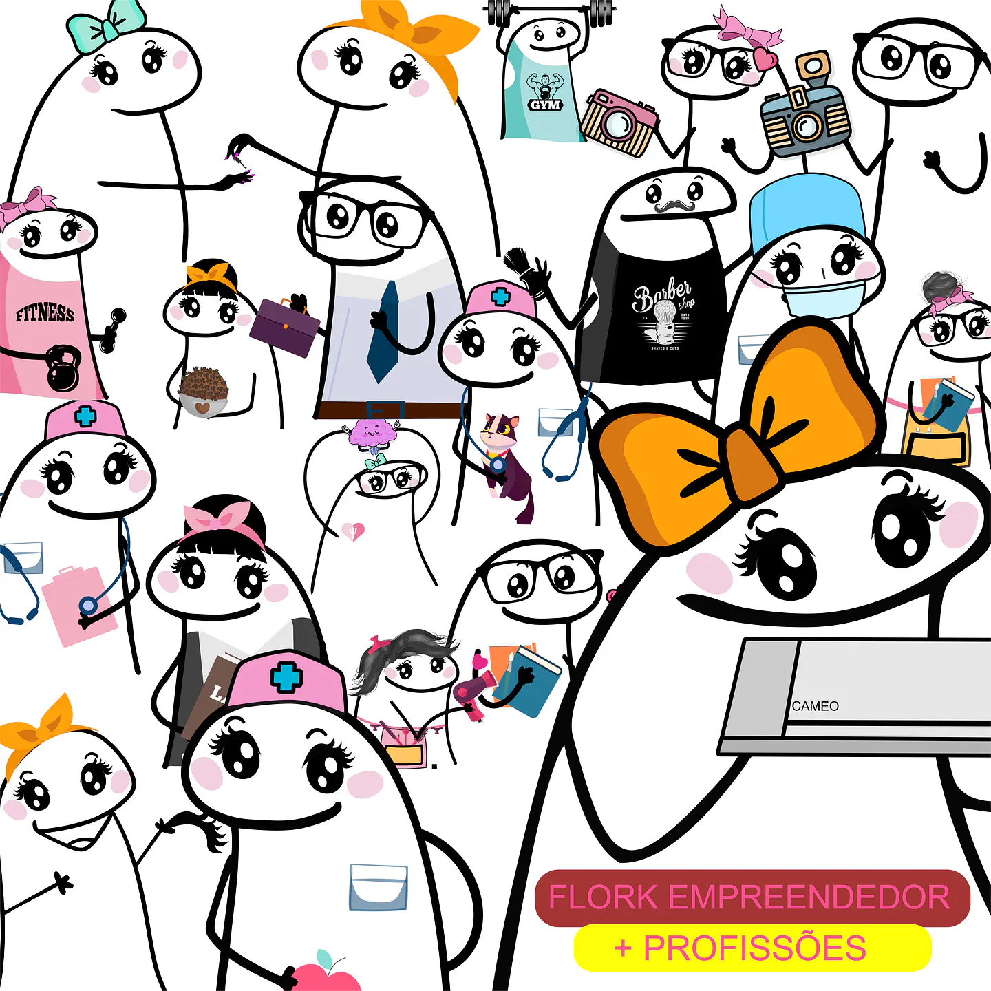 Kit Digital Flork Empreendedor + Profissões sem fundo Png 1