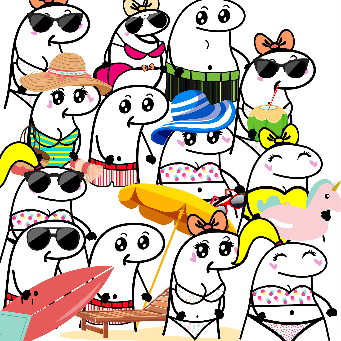 Kit Digital Flork Praia Piscina sem fundo Png  1