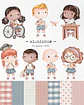 Kit Digital Aluninhos em Aquarela  sem fundo Png  - Thumbnail 1