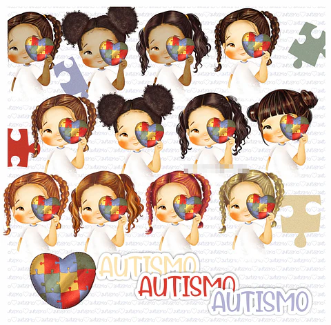 Kit Digital Autismo sem fundo Png  