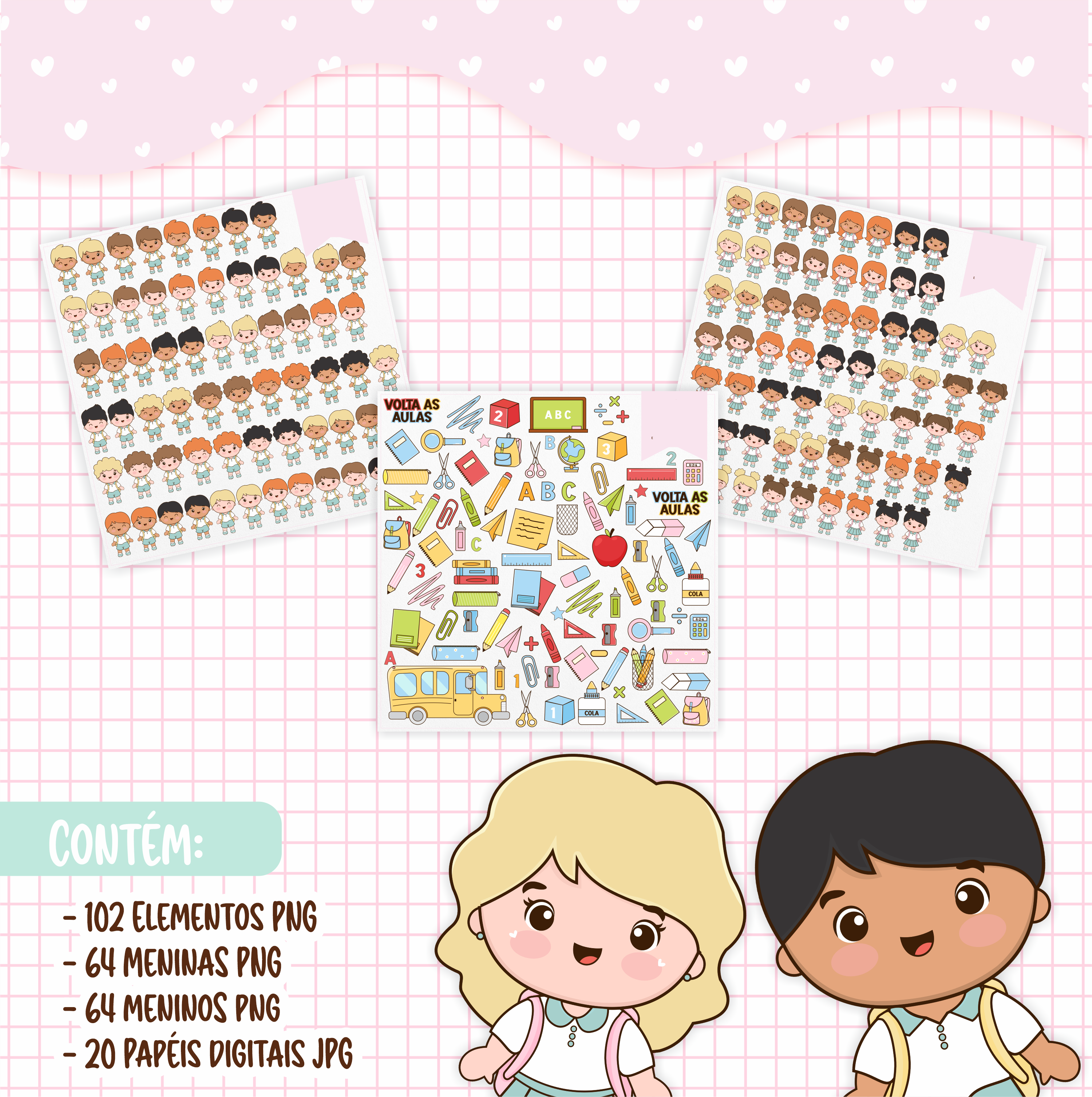 Kit Digital Volta as Aulas sem fundo Png