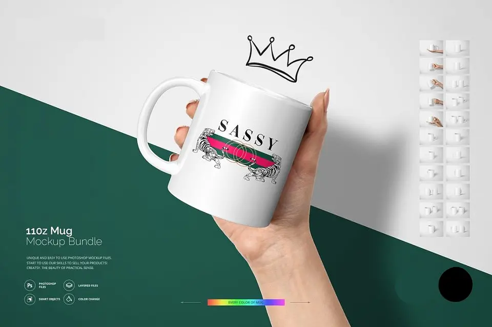 Mockup para Caneca Modelo 1 em Photoshop 1