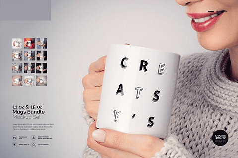 Mockup para Caneca Modelo 2 em Photoshop 