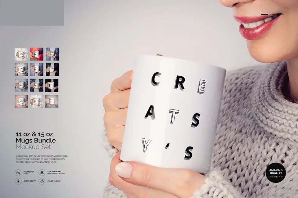 Mockup para Caneca Modelo 2 em Photoshop  1