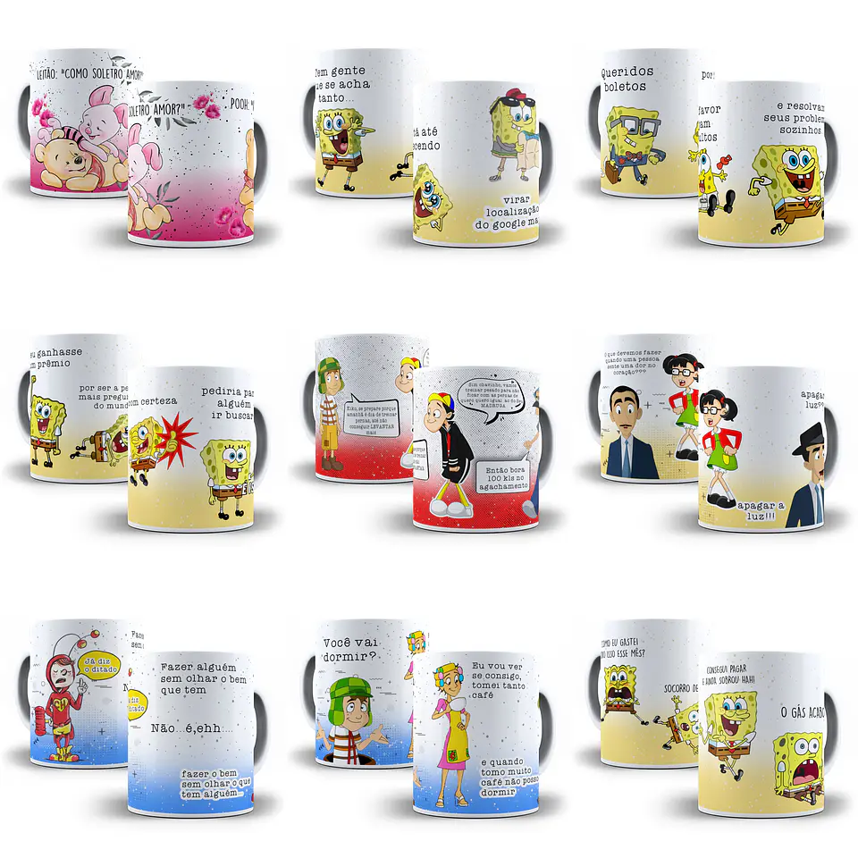 Artes para Caneca Frases Engraçadas Personagens em Jpg  5