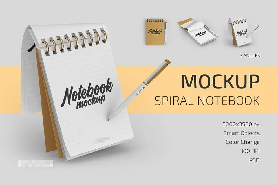 Mockup para Agenda Bloquinho Modelo 6 em Photoshop 3