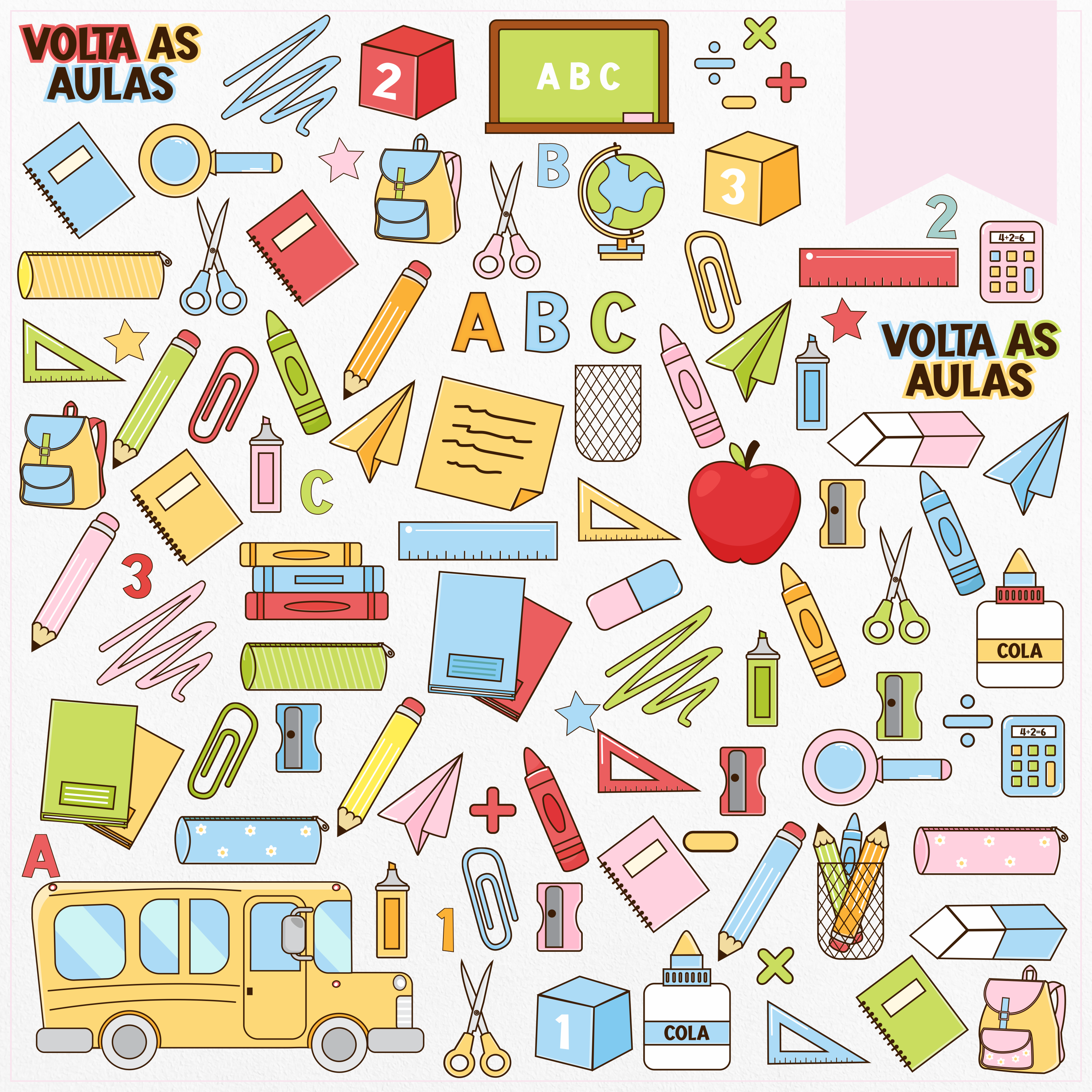 Kit Digital Volta as Aulas sem fundo Png 4