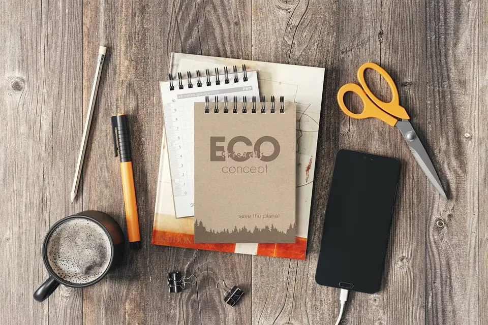 Mockup para Agenda Bloquinho Modelo 6 em Photoshop 6