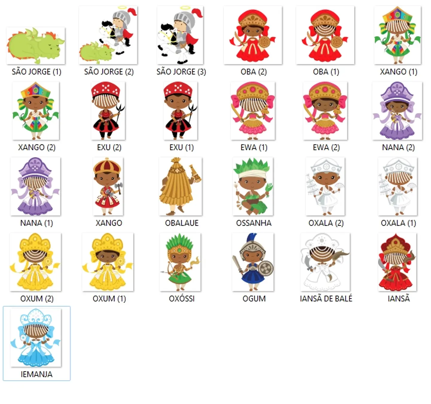 Kit Digital Orixás em Png 2