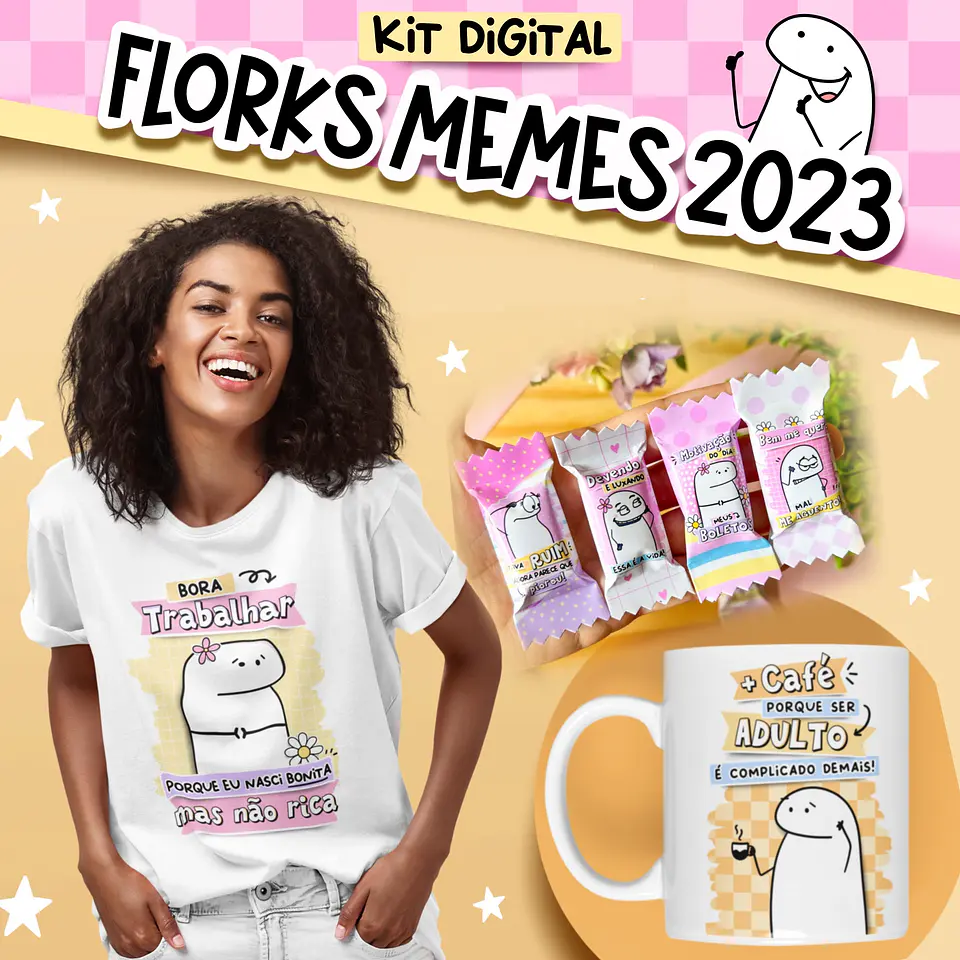 Kit Digital Florks Memes 2023 em Png 1
