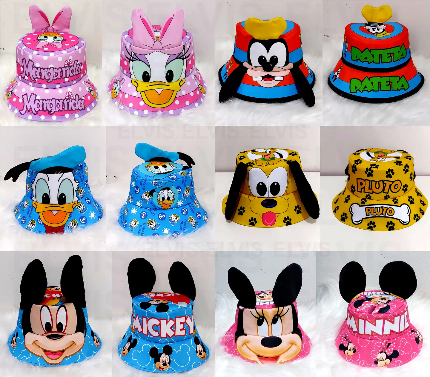 Pacote Modelos Prontos para Chapéu Bucket Personagens em CorelDraw 3