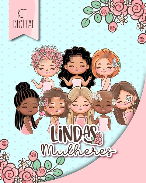 Kit Digital Mulheres Lindas em Png 