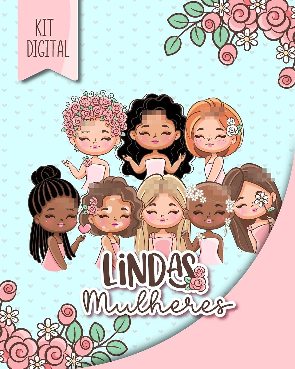 Kit Digital Mulheres Lindas em Png  1