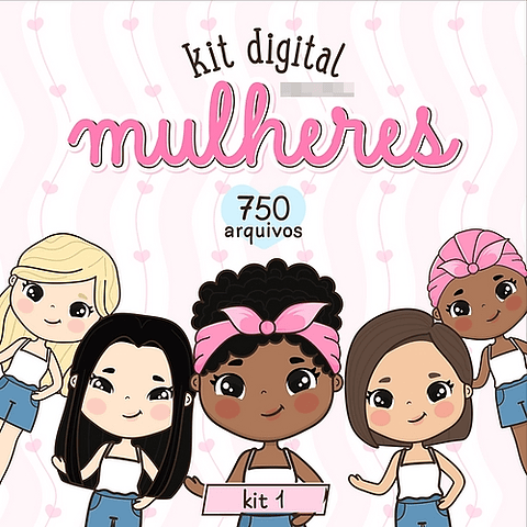 Kit Digital Dia das Mulheres Kit 1 em Png 