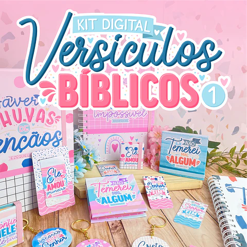 Kit Digital Versículos Bíblicos Religião em Png 