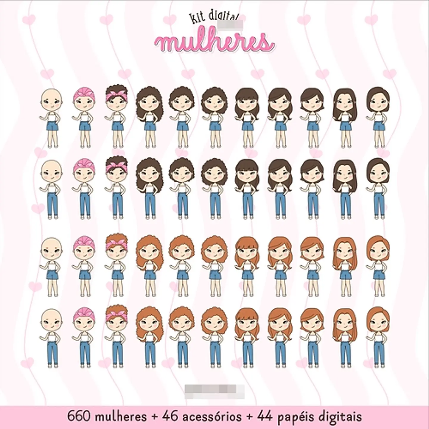 Kit Digital Dia das Mulheres Kit 1 em Png  2