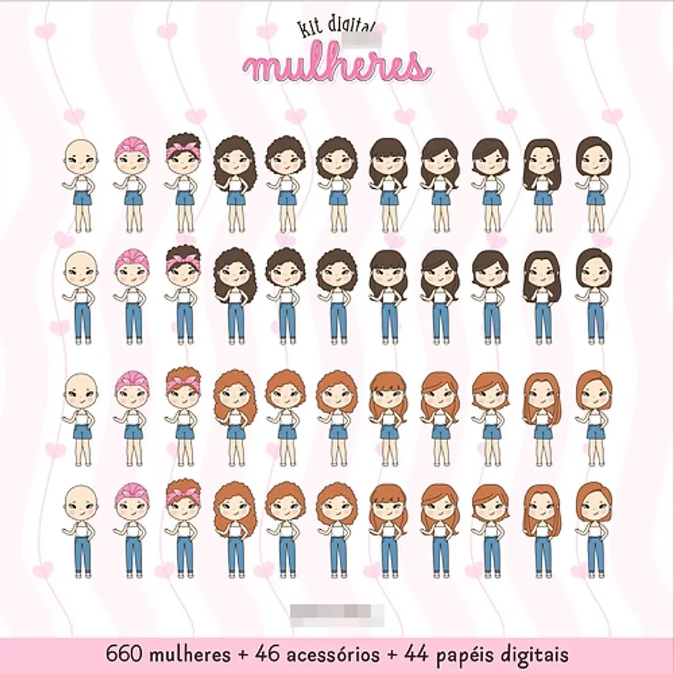 Kit Digital Dia das Mulheres Kit 1 em Png  2