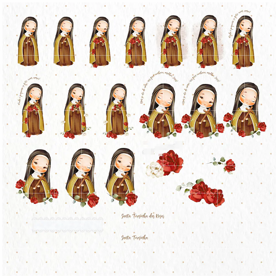Kit Digital Santinhos Aquarelados V2 em Png  10