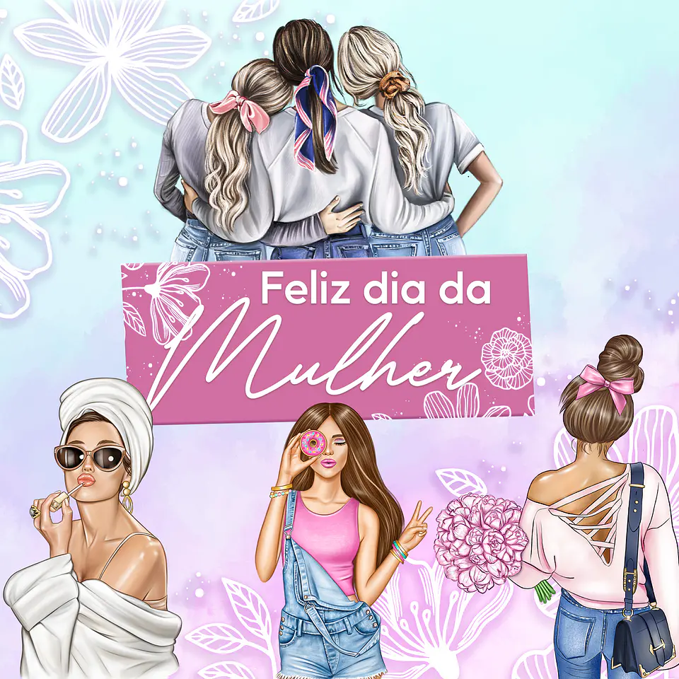 Kit Digital Dia das Mulheres Mimos Modelo 2 em Png  1