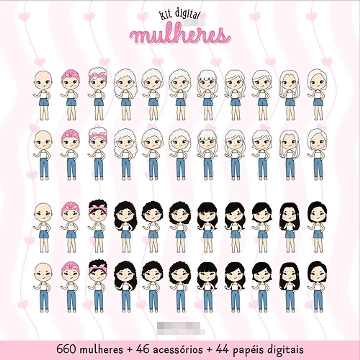 Kit Digital Dia das Mulheres Kit 1 em Png  3