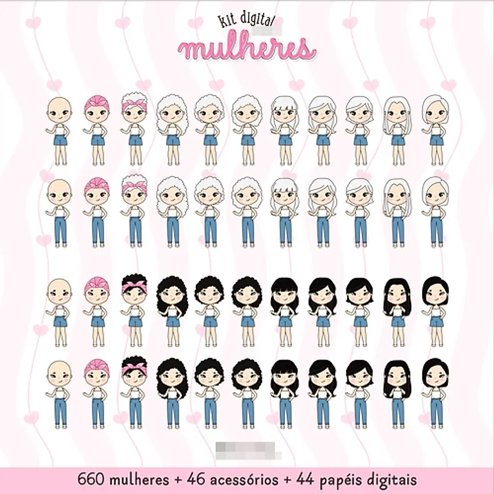 Kit Digital Dia das Mulheres Kit 1 em Png  3