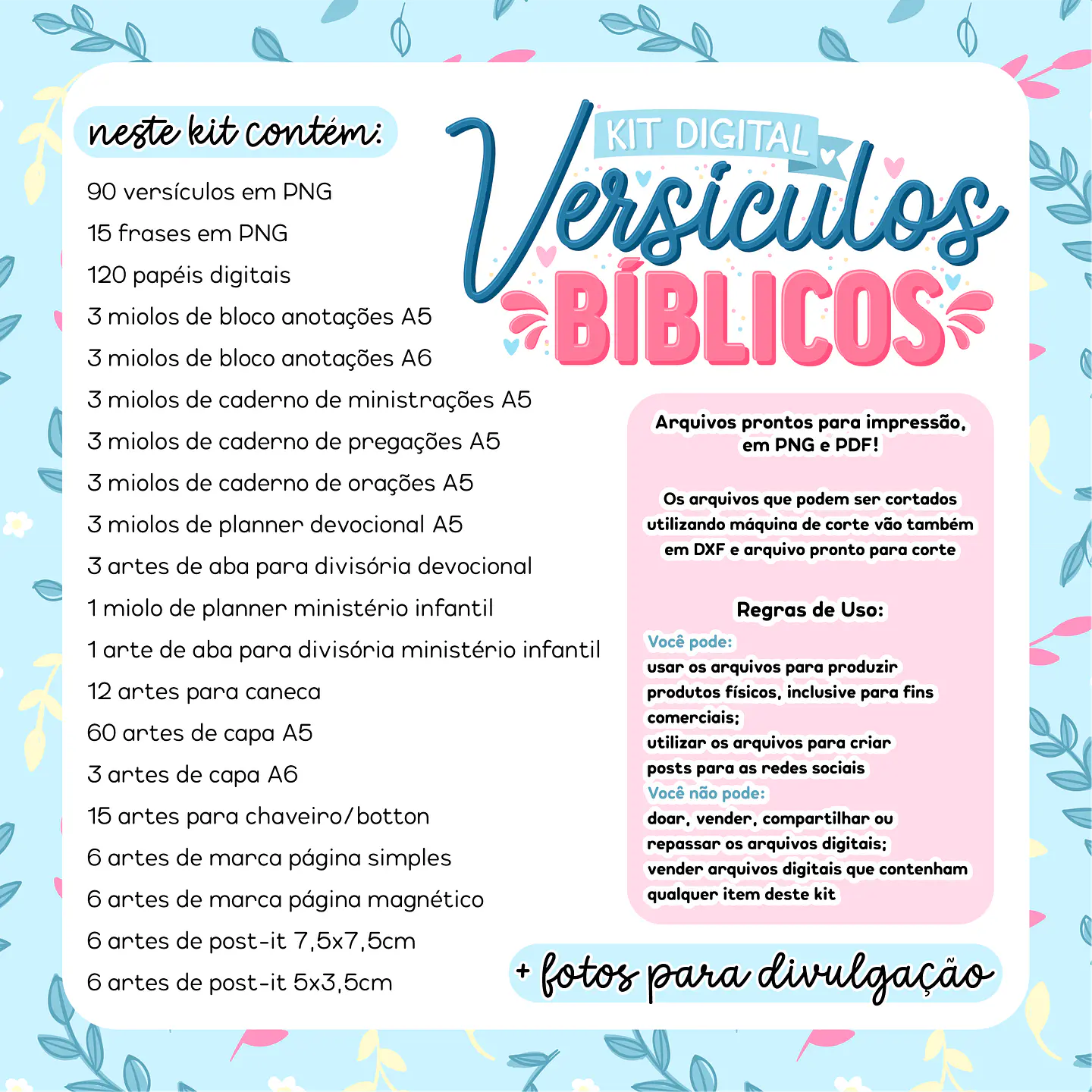 Kit Digital Versículos Bíblicos Religião em Png  2