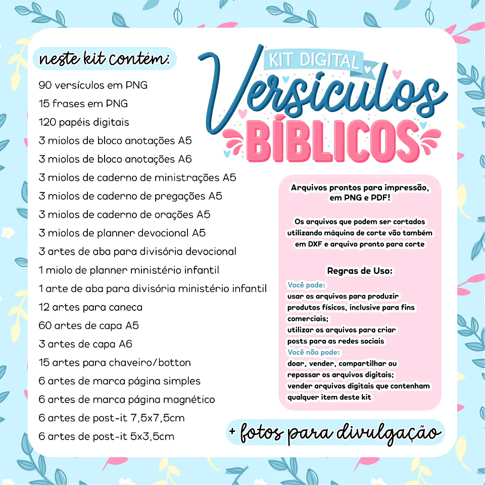 Kit Digital Versículos Bíblicos Religião em Png  2