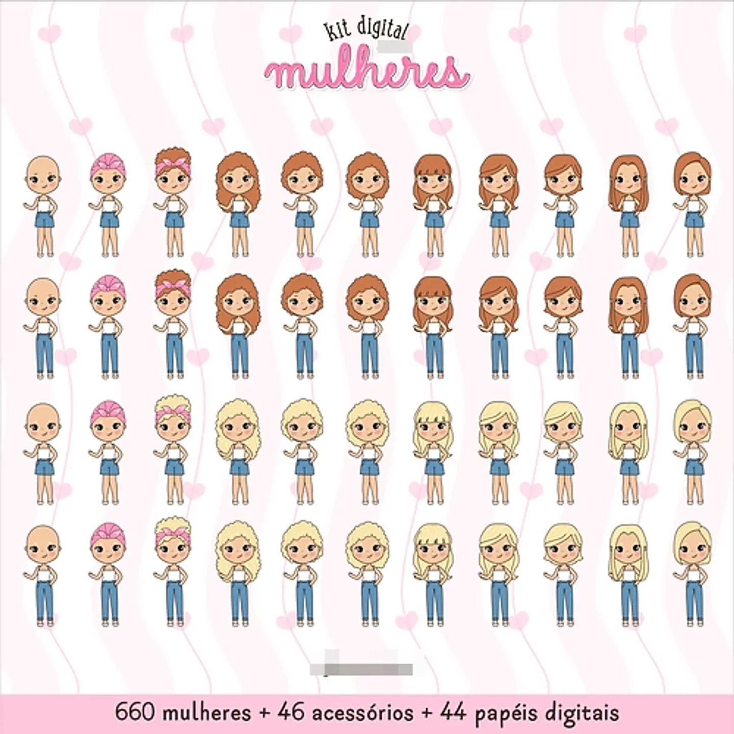 Kit Digital Dia das Mulheres Kit 1 em Png  5