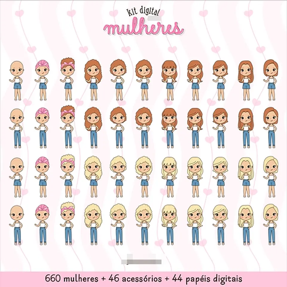 Kit Digital Dia das Mulheres Kit 1 em Png  5