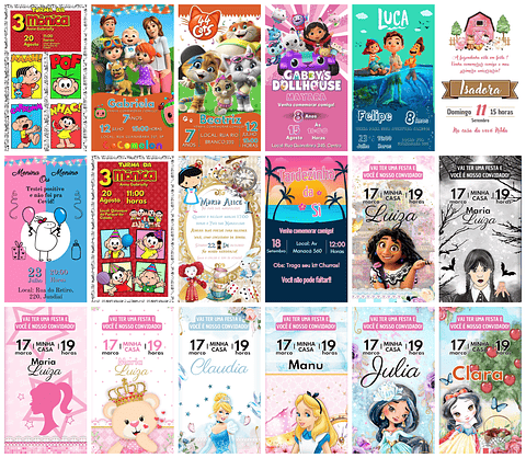 Pack Canva Convites Digitais Templates Editáveis 20 Artes