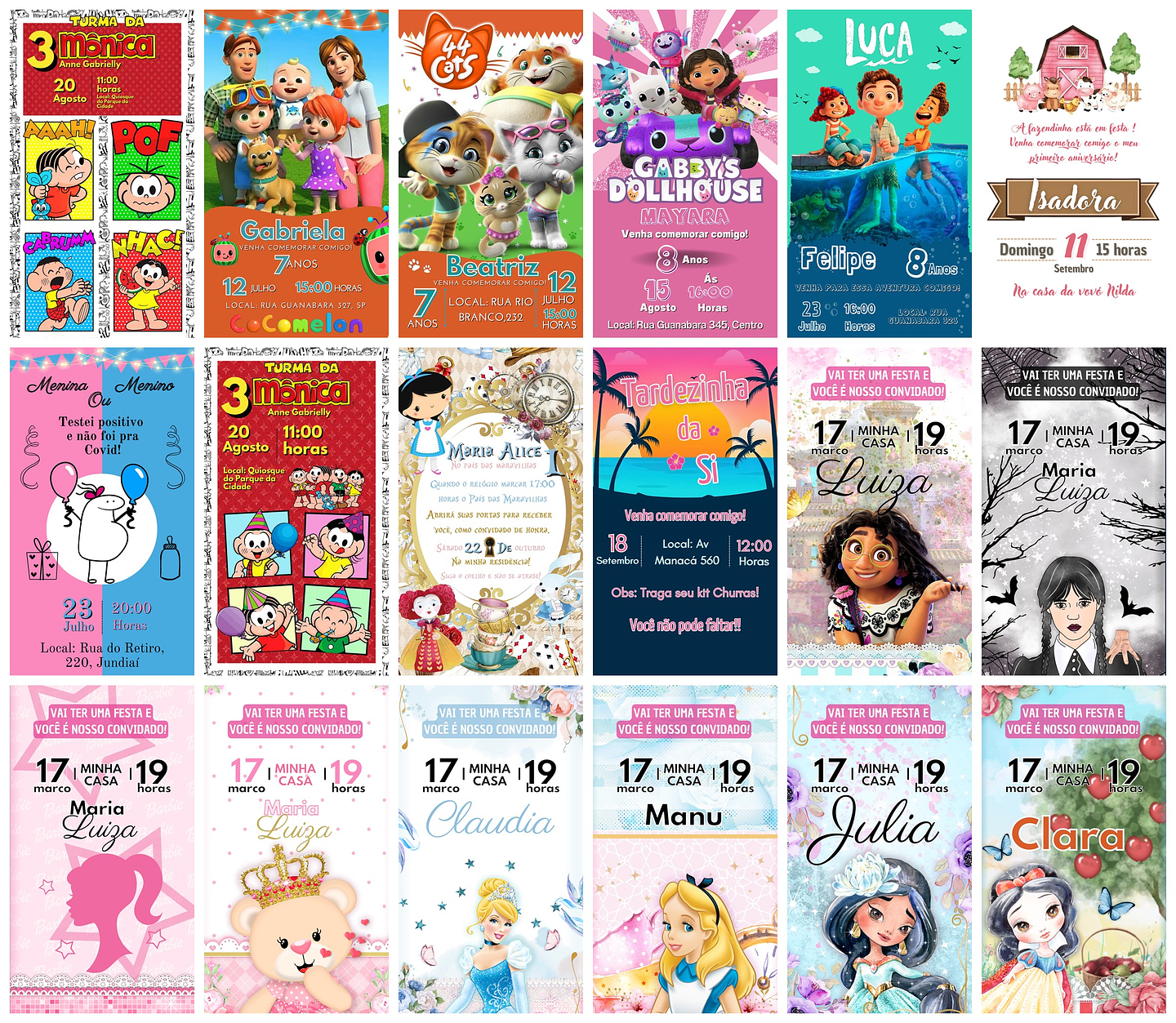 Pack Canva Convites Digitais Templates Editáveis 20 Artes 1