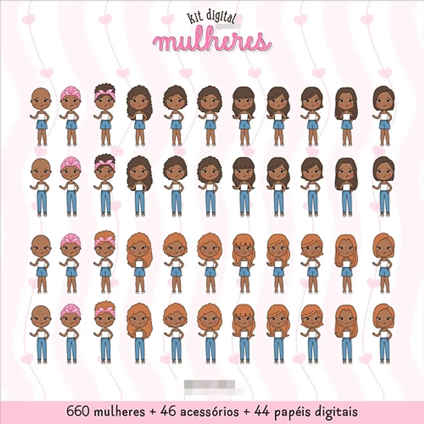 Kit Digital Dia das Mulheres Kit 1 em Png  6