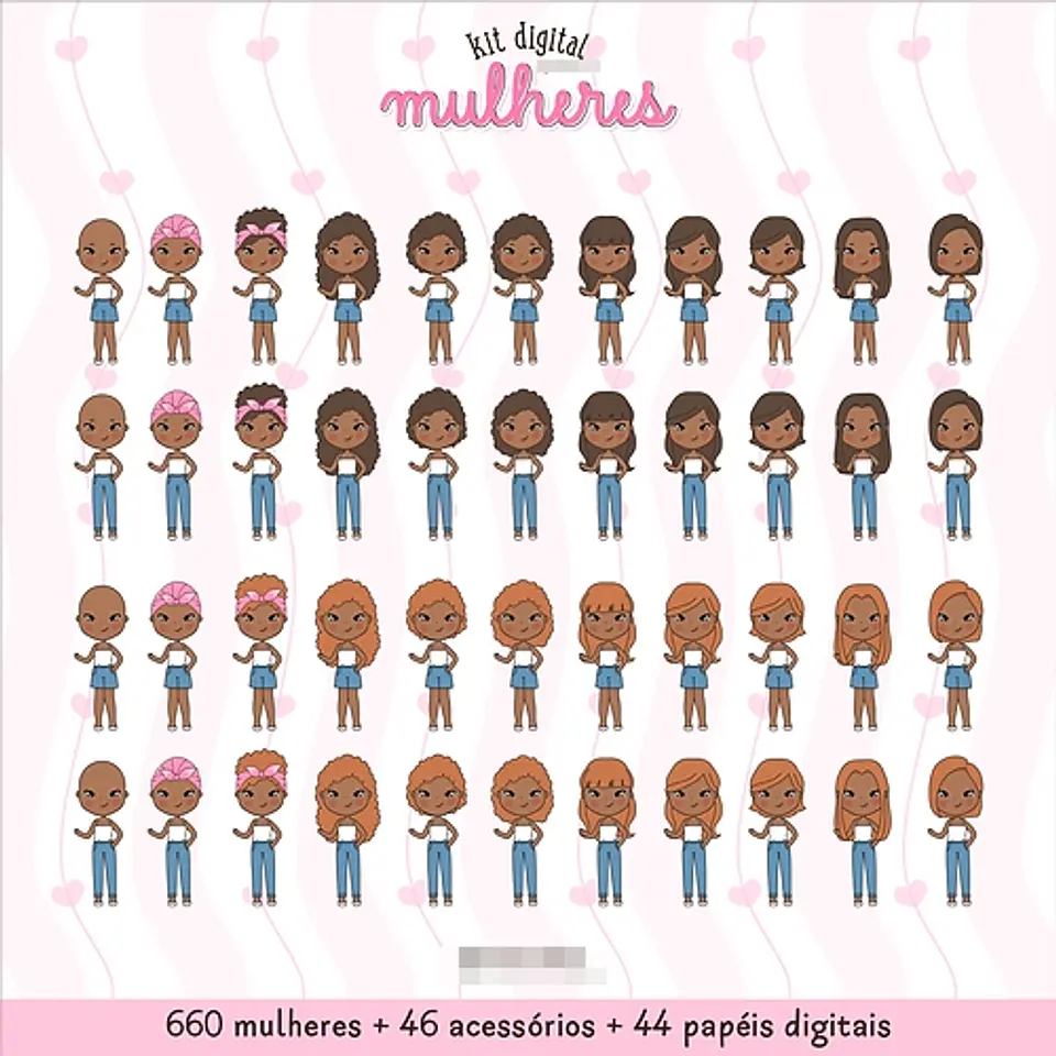 Kit Digital Dia das Mulheres Kit 1 em Png  6