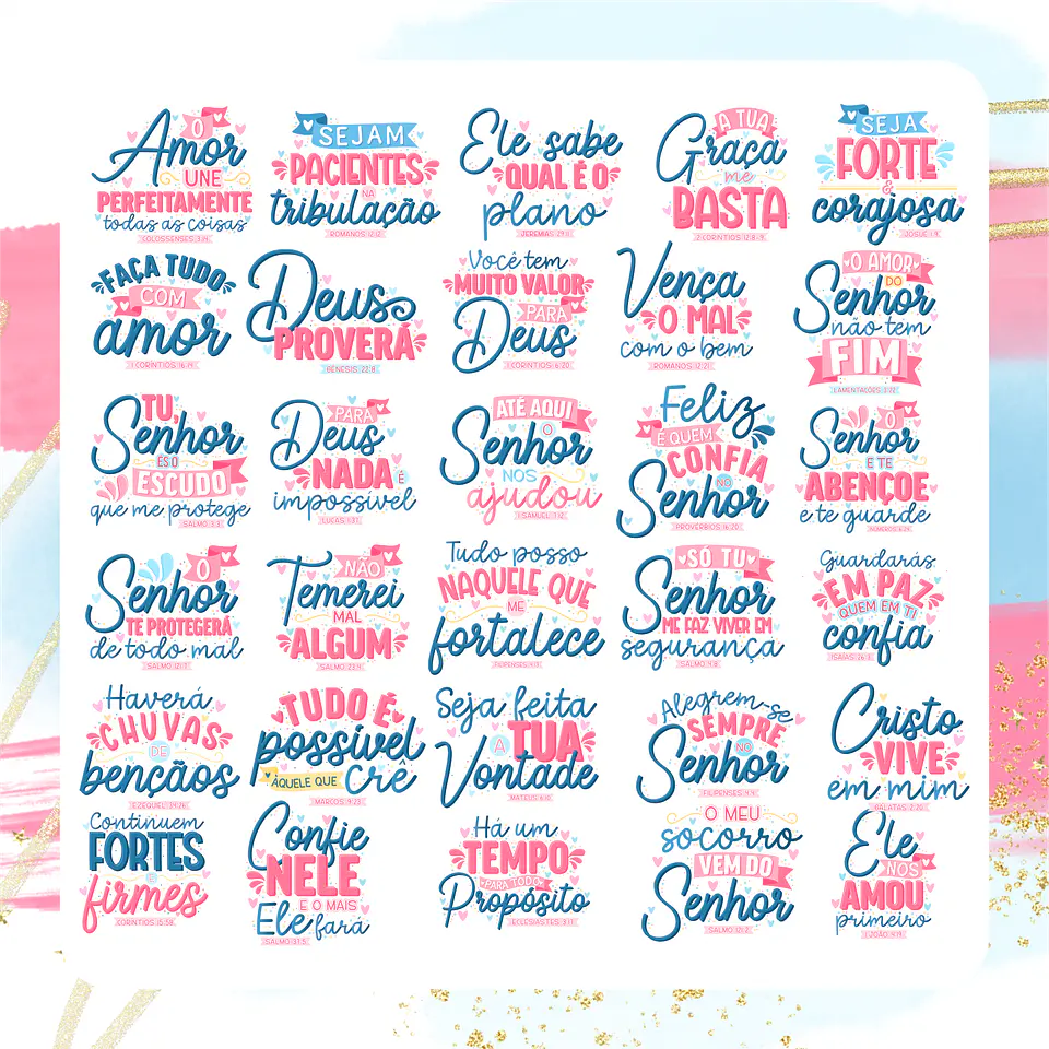 Kit Digital Versículos Bíblicos Religião em Png  4