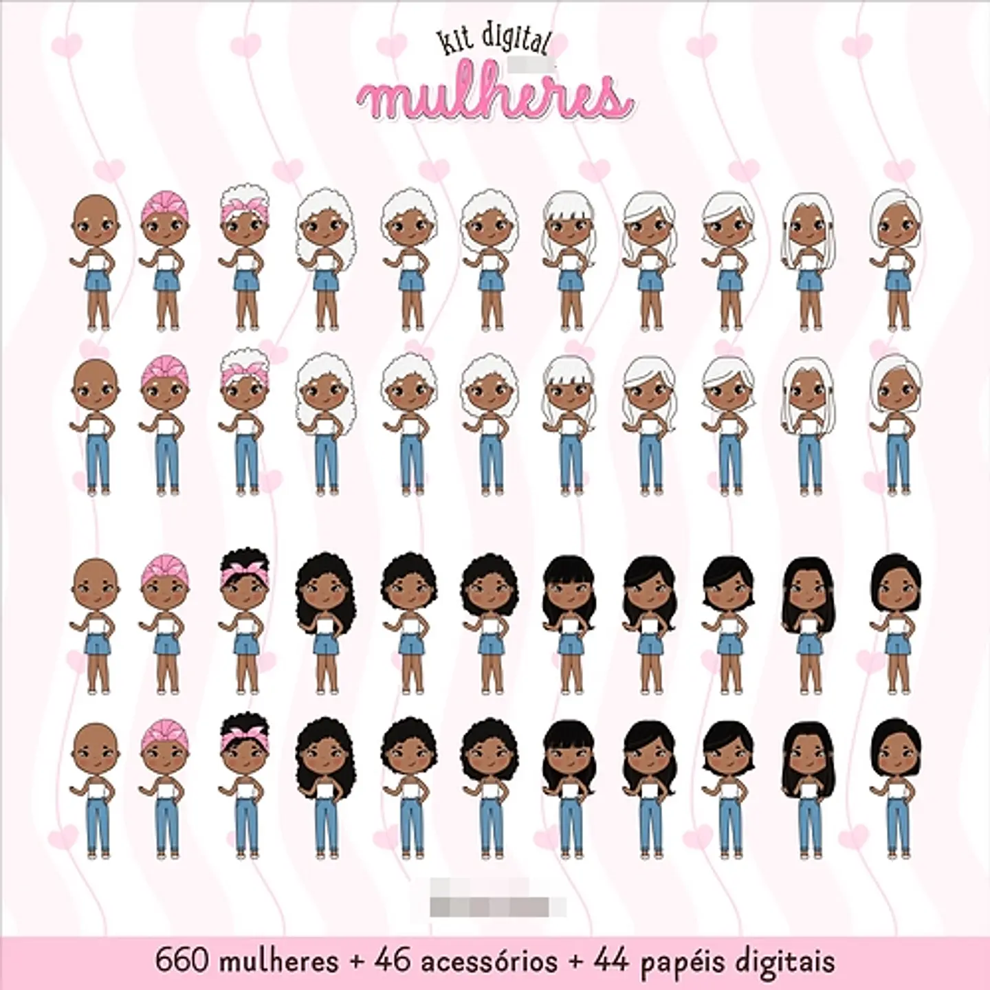 Kit Digital Dia das Mulheres Kit 1 em Png  7