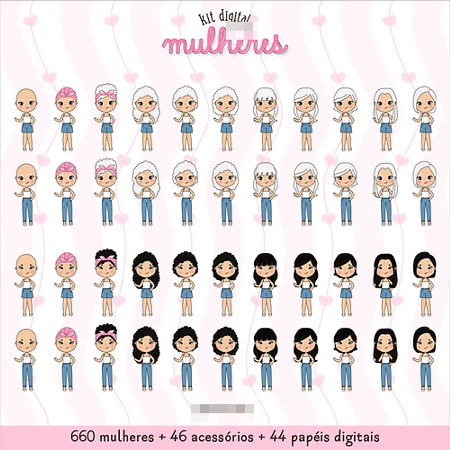 Kit Digital Dia das Mulheres Kit 1 em Png  8