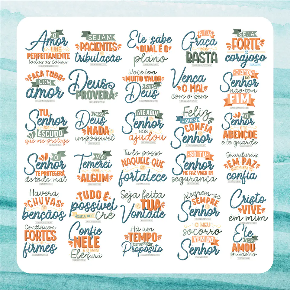 Kit Digital Versículos Bíblicos Religião em Png  5