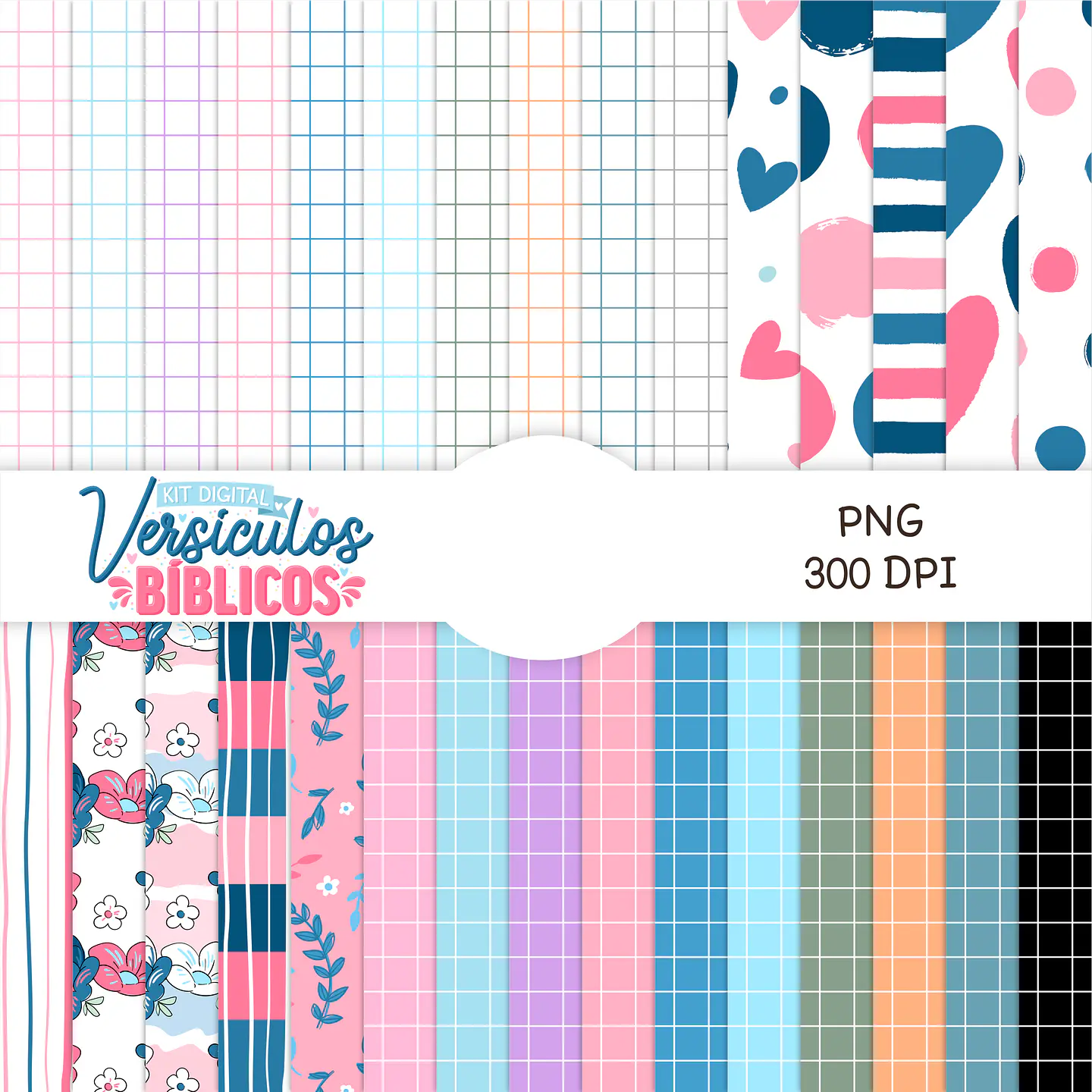 Kit Digital Versículos Bíblicos Religião em Png  6