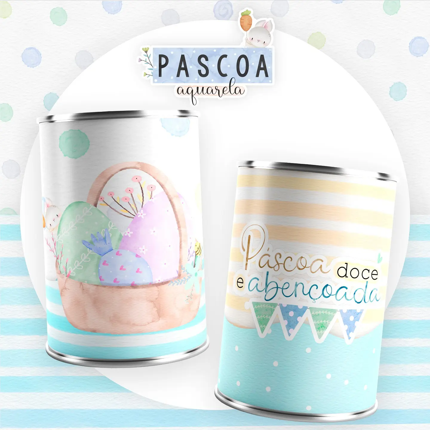Kit Digital Páscoa Aquarela em Jpg 2