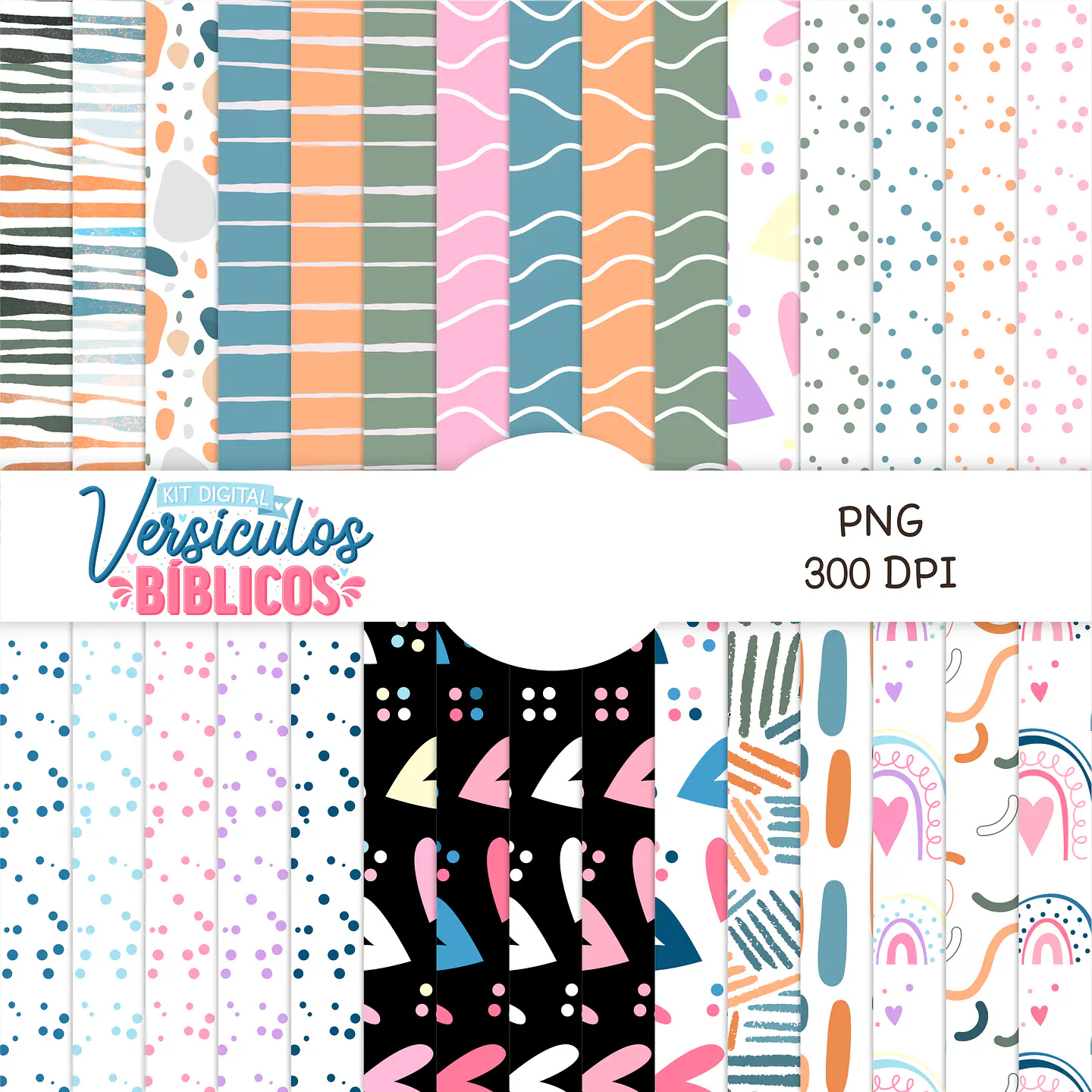 Kit Digital Versículos Bíblicos Religião em Png  7