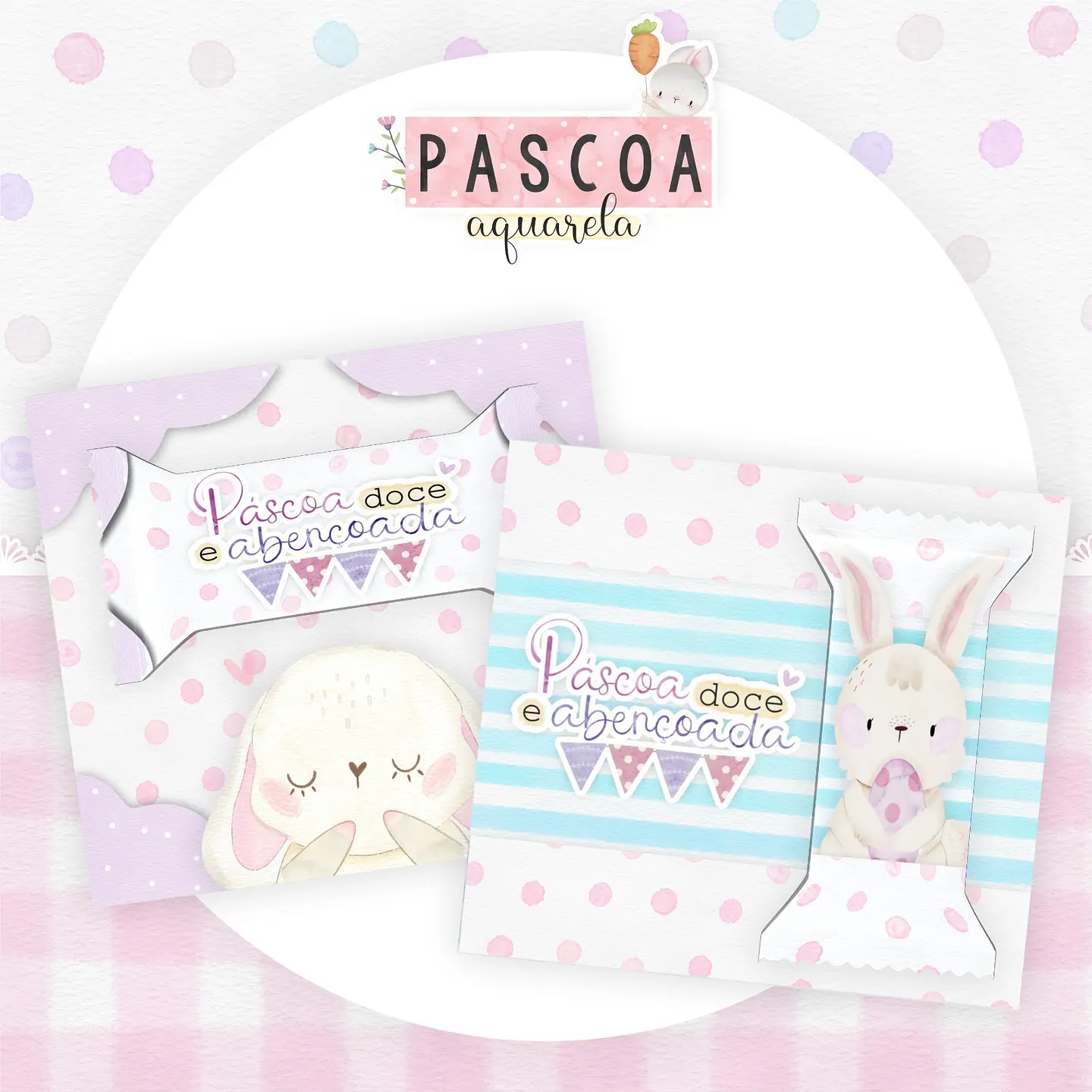 Kit Digital Páscoa Aquarela em Jpg 3