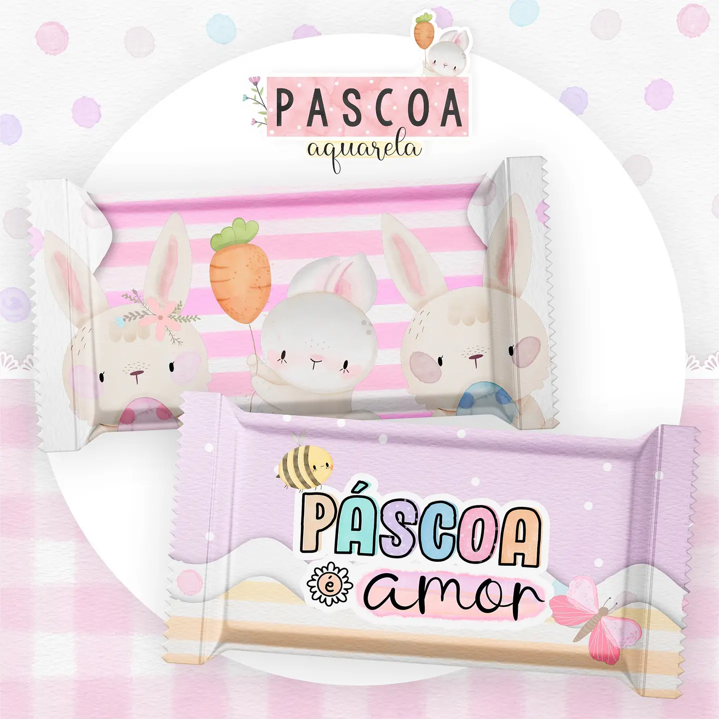 Kit Digital Páscoa Aquarela em Jpg 4